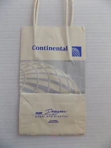 Continental Airlines Snack Bag w/ Straps Small Heavy Paper HTF - Picture 1 of 2