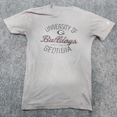 Georgia Bulldogs T-Shirt Men S Gray UGA Athletics S/S Front Print Graphic - Image 1 of 4