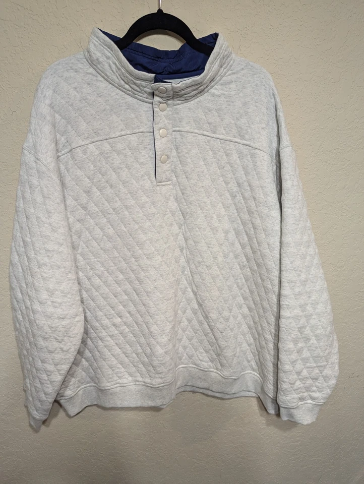 Suéter Pullover Westport Estilo de Vida Acolchado Botón Simulado Gris Talla 3XB Foto 1 de 4