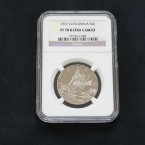 1992 S NGC PF70 Ultra Cameo Columbus U.S. Mint Comm Clad 50c Half Dollar! E636 - Picture 1 of 3