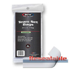 BCW Resealable Team Set Bags 1 Pack of 100 Sleeves Holds Up to 35 Cards