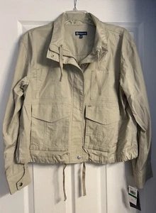 NWT Democracy Tan Crop Spring Jacket, Size L - Picture 1 of 13