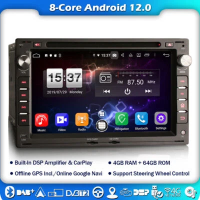 8-Kern DAB+DSP Autoradio Carplay Navi DVD GPS Android 12 für VW T5 POLO GOLF MK4 - Bild 1 von 4