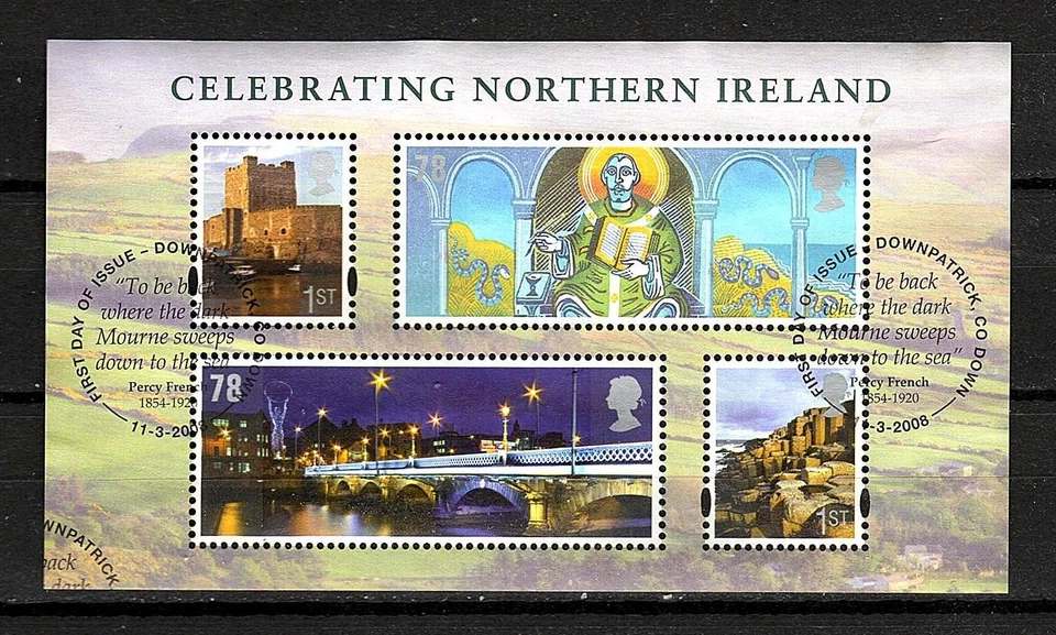 GB 2008 - Celebrando Irlanda del Norte - Mini hoja - Muy bien usada Foto 1 de 1