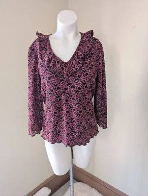 Top de encaje Whimsigoth vintage para mujer M Petite Laura Ashley casa de campo oficina central Y2K Foto 1 de 4