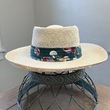 VTG Beaver Brand Straw Golf Hat Size 6 7/8 Golf Fabric Band Made in the USA
