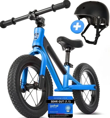 FAST N FUN Laufrad mit Helm im Set für Kinder ab 2 Jahre,  Kinderlaufrad 12 zoll - Bild 1 von 4