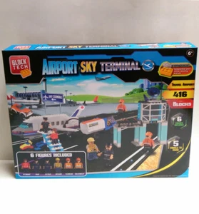 Block Tech Travel Airport Sky Terminal Play Set 416 pieces, 6 Figures Toy 6+ NEW - Picture 1 of 9