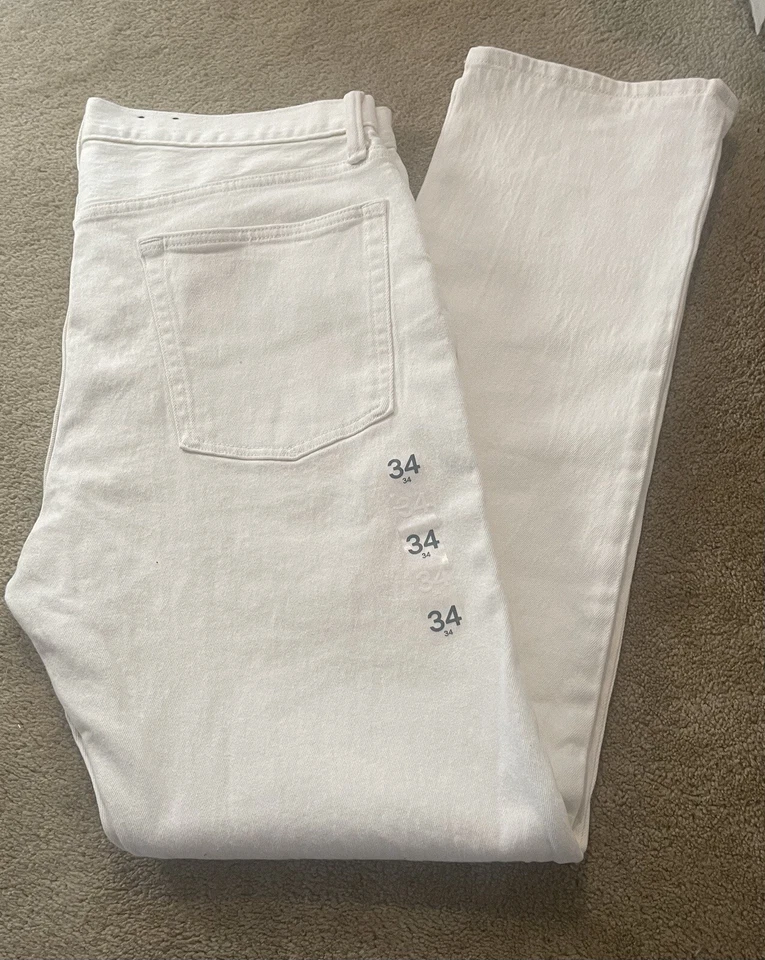 Pantalones de mezclilla para hombre GAP Flex 100 % algodón calce recto crema marfil pierna recta 34 X 34 Foto 1 de 1