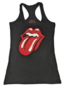 ROLLING STONES Women Size XL Black Tongue Logo RACERBACK TANK TOP NEW - Picture 1 of 13