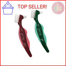 Premium Hard Denture Brush Toothbrush, Cleaning Brush, Multi-Layered Bristles & 
