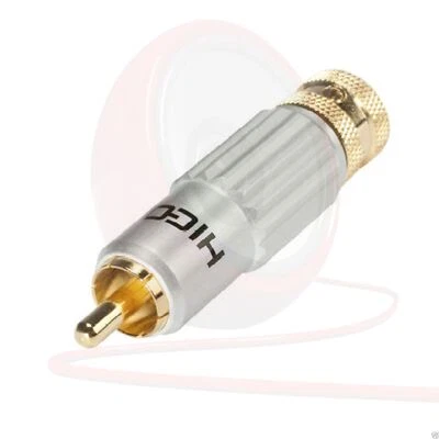 SOMMER HiCon HI-CM13 Locking Phono Connector. Audiophiler 2 poliger Cinch Verstärker Stecker BK