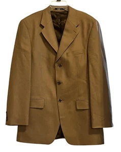Ralph Lauren Tan Herringbone Wool Jacket Blazer Sport Coat 40 Tall VTG Old Money - Picture 1 of 8