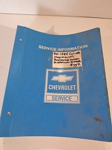 Carpeta de información de reparación de servicio de taller GM ST-387-86 1986 C4 Chevrolet Corvette - Imagen 1 de 9