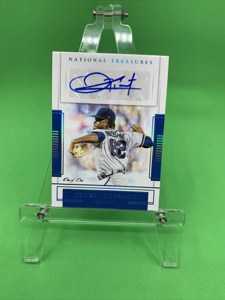 2020 National Treasures Signatures One of One Touki Toussaint Braves Autograph  - Image 1 of 4