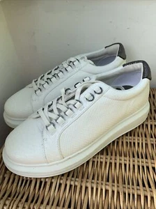 Next White Leather Platform Trainers Uk 8 - Picture 1 of 3