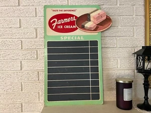 Vintage Farmers Ice Cream Cardboard Easelback Sign "Taste The Difference" - Picture 1 of 8