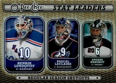 Lundqvist/Leclaire/Nabokov Stat Leaders 2008-09 O-Pee-Chee SL9 - Image 1 of 2