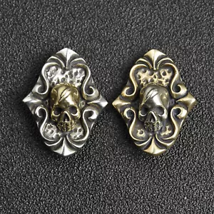 Teschio floreale concho vite posteriore punk ornamento 31x24 mm - Foto 1 di 10