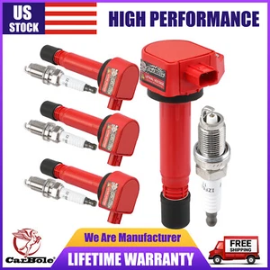 4 Pcs Ignition Coils & Spark Plugs Kit for 2006-2011 Honda CIVIC L4 1.8L UF582 - Picture 1 of 14