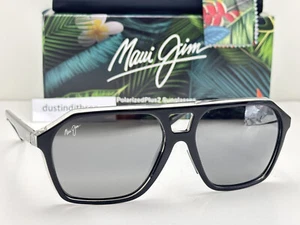 NEW Maui Jim WEDGES Gloss Black Crystal POLARIZED Grey GLASS Sunglass 880-02 - Picture 1 of 11