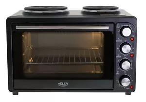 ADLER AD6020 Mini Backofen mit Umluft 36L mit 2 Kochplatte, Miniofen, Backofen - Bild 1 von 10