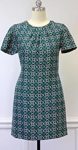 JCrew $178 Swoop Dress in Lattice Work Medallion 0P Navy cocktail party - Picture 1 of 3