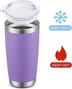 NEU! 20 Unzen Edelstahl DBL Thermobecher Becher Eamble mit Deckelbürste & Strohhalme - Bild 1 von 5