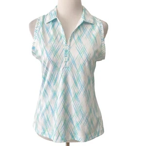 Camisa Top Calloway Sin Mangas Para Mujer Tenis Pickle Pelota Golf Mediana Blanca A Cuadros - Imagen 1 de 9