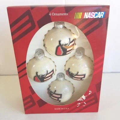 4 THE INTIMIDATOR Dale Earnhardt Sr Adornos de Navidad Vidrio con Caja Nº 3 Blanco  Foto 1 de 2