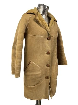 Bailys Sheepskin Jacket Coat Size Small 36 Womens Vintage Tan Leather Wool * - Image 1 of 4