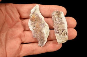 AMETHYST Cluster 2" 2 Stück Rohgestein Mineral Probe Heilung Kristall Stein - Bild 1 von 1