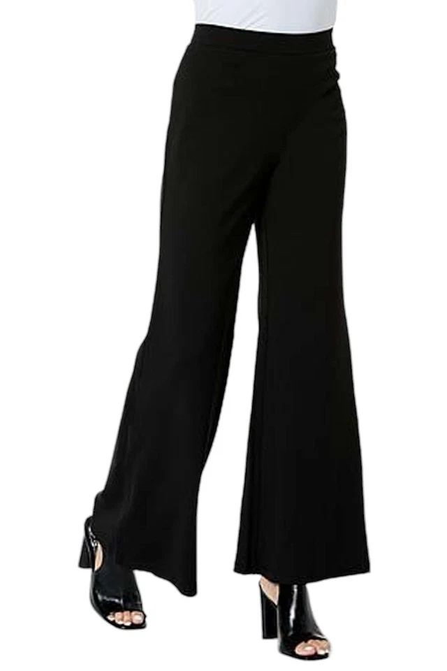 IMAN Global Chic Pull-On Wide Leg Ponte Pant Black - Image 1 of 1
