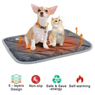 Tapete térmico autoaquecedor para animais de estimação extra quente almofada lavável antiderrapante tapete canil - Imagem 1 de 4