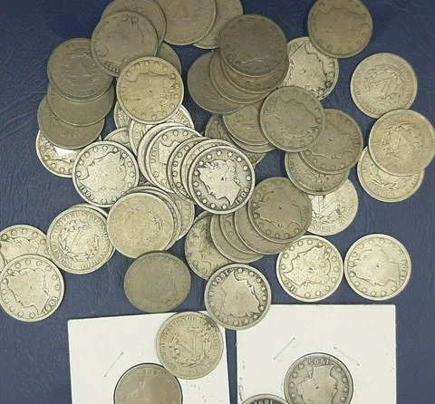 1(EA) LIBERTY NICKELS FULL DATES AVERAGE CIRCULATED MINTED FROM 1883 TO 1912 Cover