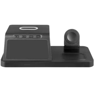 Charging Station 4-in-1 Wireless Charger with Digital Clock Fast Charging Stand - Picture 1 of 10