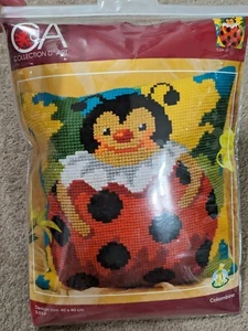 Collection D'Art Needlepoint Tapestry Kit Columbine Cushion Ladybird New Packet - Picture 1 of 3