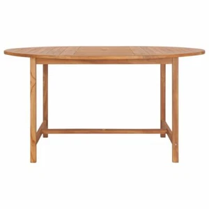 Patio Table Round Extra Thick Tabletop Water Resistant Wooden Outdoor Furniture - Picture 1 of 7