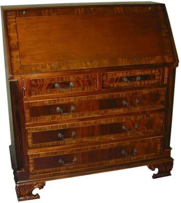 Georgian Style Desk with Banded Inlay in Mahogany - Image 1 of 2