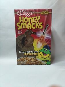 Unopened Kellogg's Honey Smacks Cereal Box with Light up Saber Spoon Inside