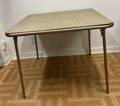 MESA COSCO vintage plegable metal mediados siglo moderna tarjeta de comedor beige cuadrado 50 Foto 1 de 4