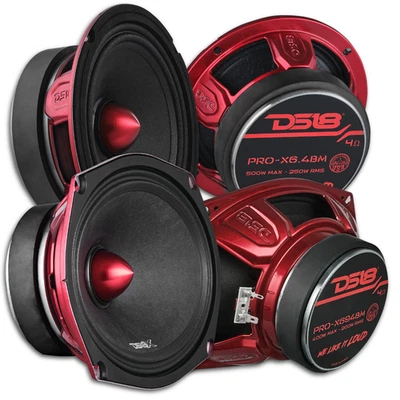 2x 6x9" + 2x 6.5" 4-ohm Midrange Bullet Speakers - DS18 PRO-X694BM PRO-X6.4BM - Image 1 of 4