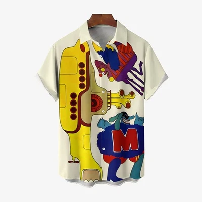 Желтая повседневная рубашка с коротким рукавом Submarine Music 2404001703 - Изображение 1 из 2