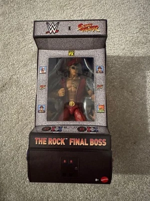 WWE Elite Collection X Street Fighter Figures The Rock Final Boss as M.Bison - Image 1 of 3