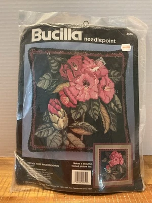 Kit Punta Aguja Bucilla 4650 Vintage Rosa Rododendro 14"x14" Nuevo Precintado Foto 1 de 3