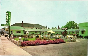 Vintage Payne's Motel Fredericksburg VA Leinen Postkarte mit Leuchtreklame - Bild 1 von 2