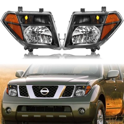 Faros negros para Nissan Frontier 2005-2008 2005-2007 Pathfinder faros Foto 1 de 4