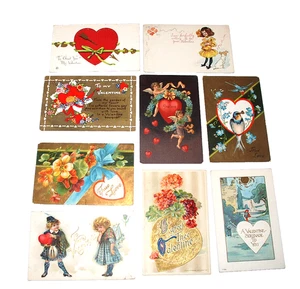 VALENTINES DAY Postcards Embossed Be My Valentine 1908 USA Germany 29 Mixed Lot - Picture 1 of 17