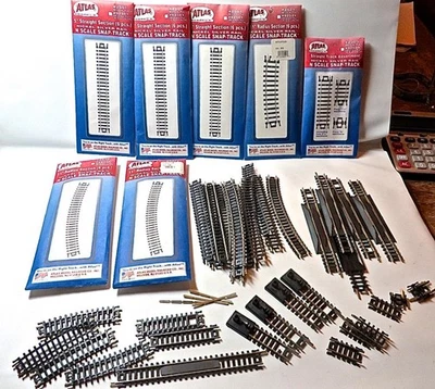 Generous Lot of 84 N Scale Atlas Nickel Silver Tracks most New Old Stock LowShip - Image 1 of 4