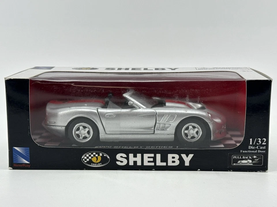 NewRay 2000 Shelby Series 1 Silver 1:32 Diecast Model Car NIB American Muscle HT - Image 1 of 4